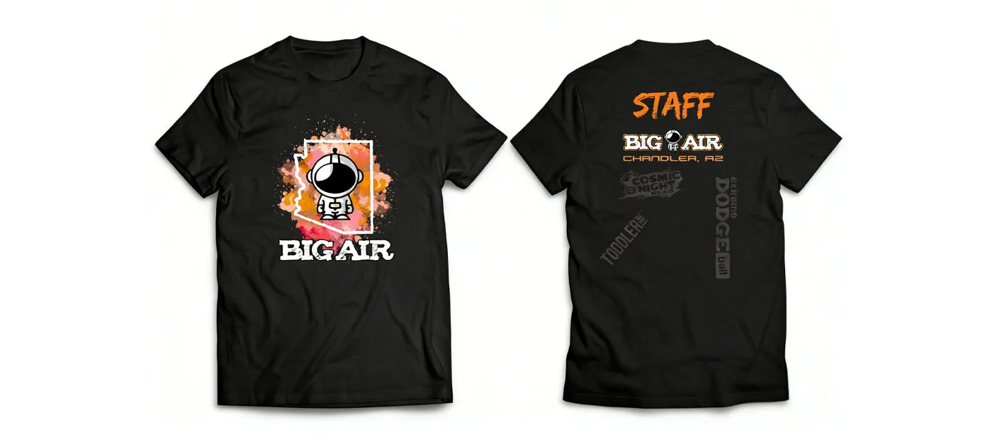 Big Air Children’s Indoor Park Chain Customized Member Children’s T-shirts + Staff T-shirts