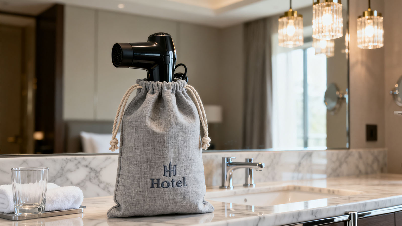Custom Canvas Tote Bags for Hotel Hair Dryers