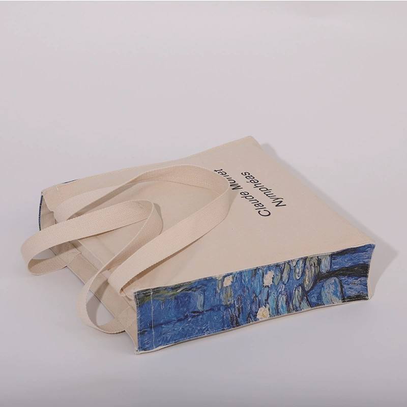 Vintage Monet Canvas Tote Bag for Women For Shopping