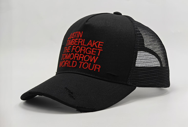 Justin Timberlake The Forget Tomorrow: 8,000 Custom Distressed Hats Delivered 2 Days Early in 13 Days