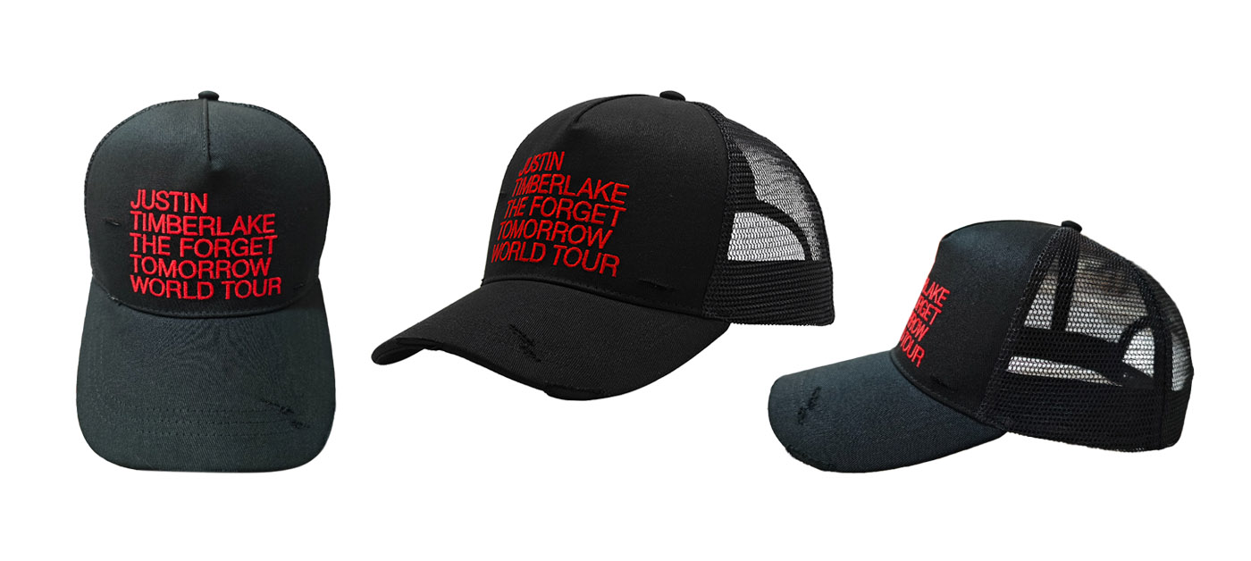 Justin Timberlake The Forget Tomorrow: 8,000 Custom Distressed Hats Delivered 2 Days Early in 13 Days