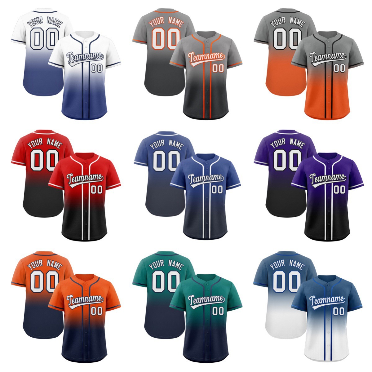 Gradient custom baseball jersey-16