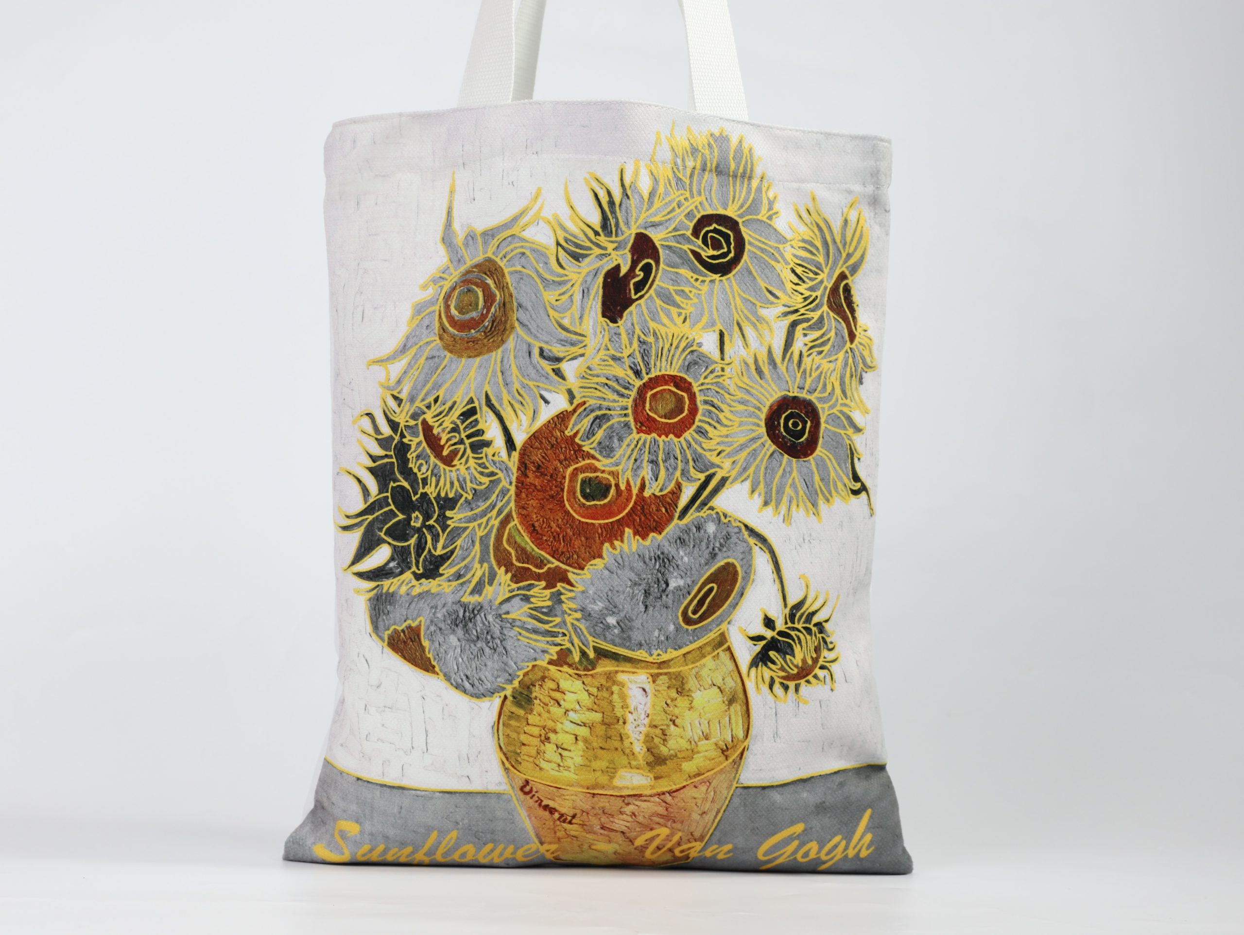 Van Gogh Series Printed Logo Cotton Canvas Bag