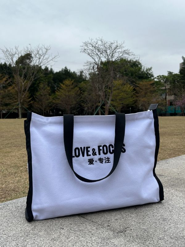 Fat Donglai same canvas bag-in stock-white horizontal panel