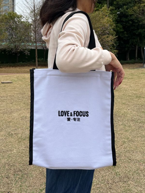 Fat Donglai same canvas bag-in stock-white vertical version