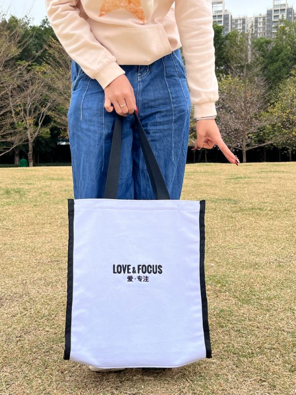 Fat Donglai same canvas bag-in stock-white vertical version