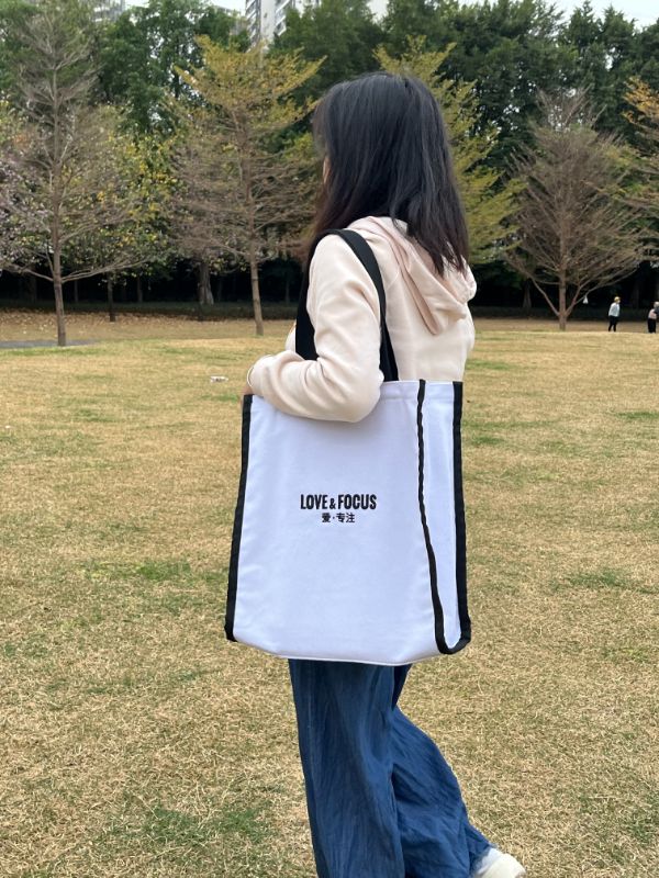 Fat Donglai same canvas bag-in stock-white vertical version