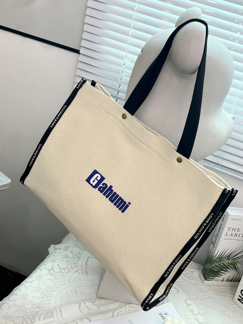 Gahumi Hot Sale Canvas Bag With Letters Custom Top Quality New Design Grocery Tote Bags With Custom Printed Logo