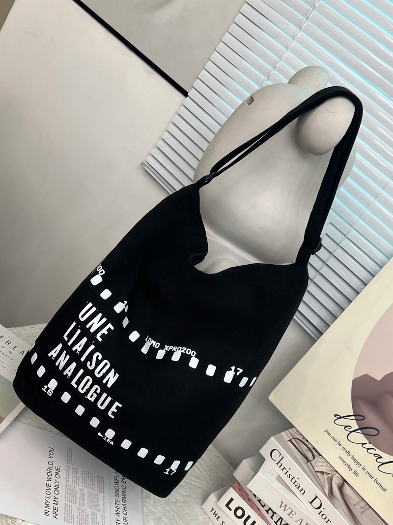 Gahumi Large Capacity Custom Logo Shopping Bag Fashion Retro Style Portable Canvas Bag