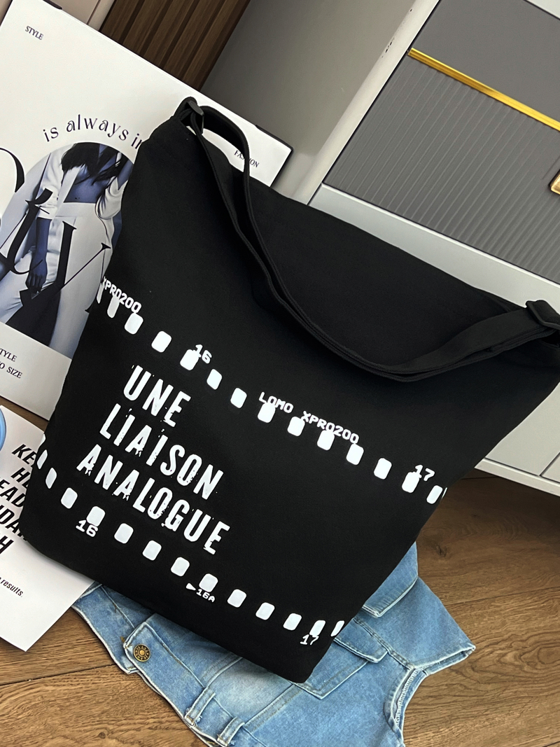 Gahumi Large Capacity Custom Logo Shopping Bag Fashion Retro Style Portable Canvas Bag