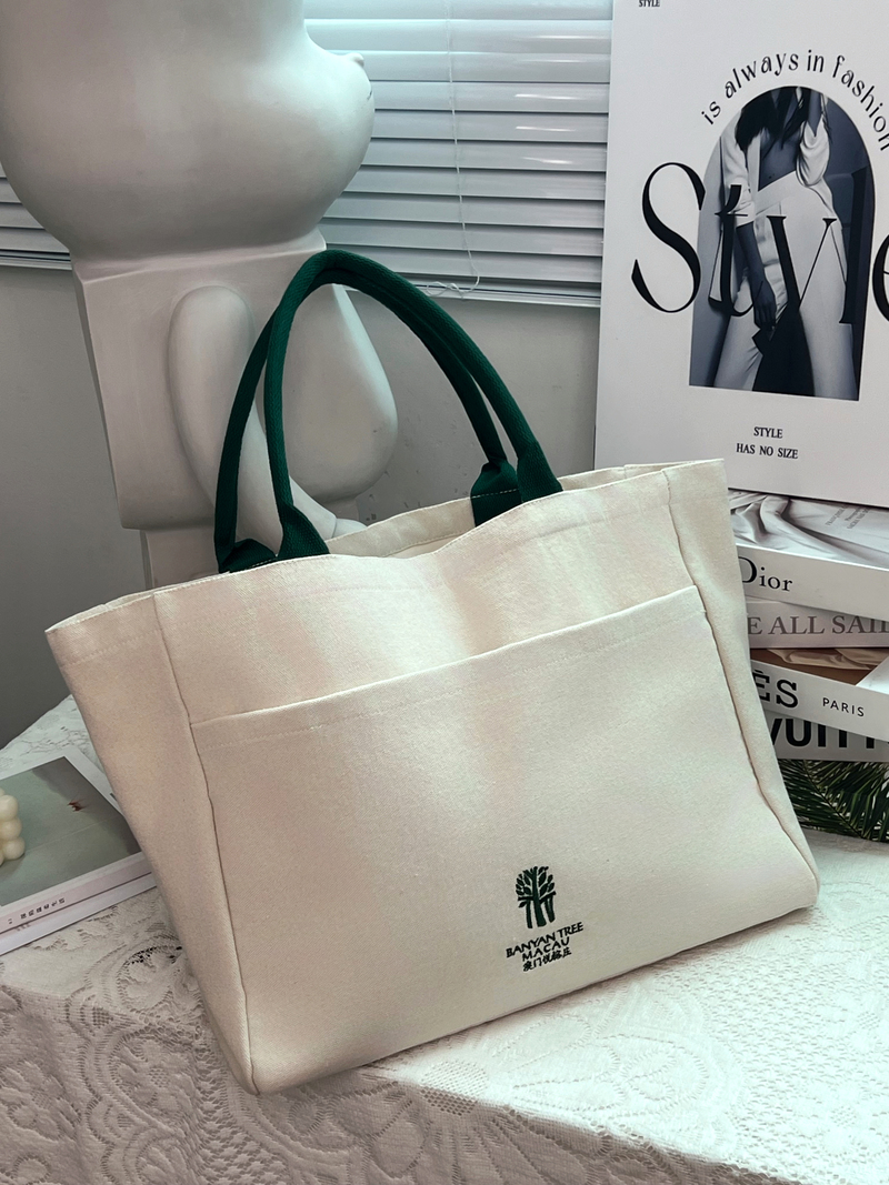 Gahumi Custom Print Logo Cheap Cotton Large Reusable Canvas Bags Plain Blank 100% Cotton Canvas Bag