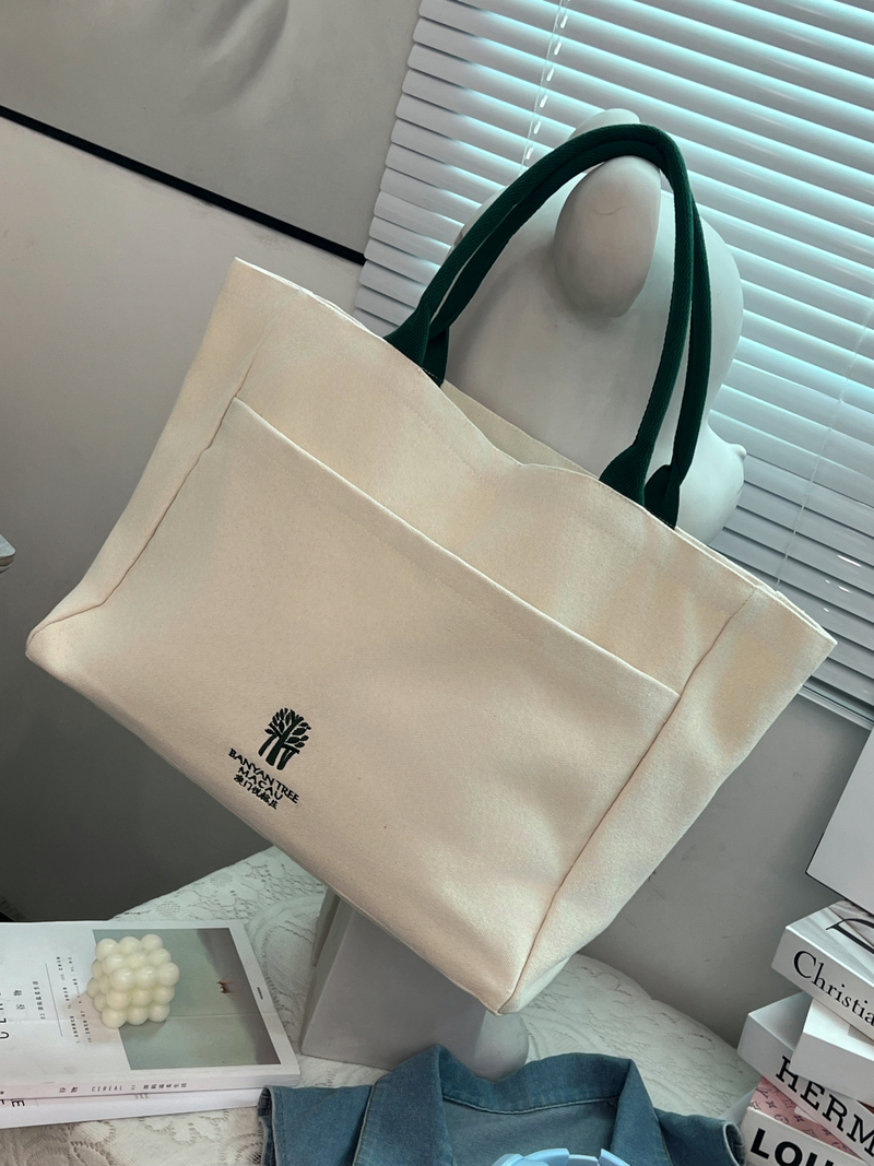 Gahumi Custom Print Logo Cheap Cotton Large Reusable Canvas Bags Plain Blank 100% Cotton Canvas Bag