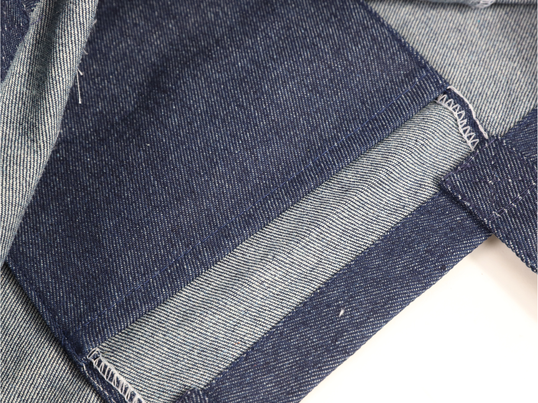 Denim Bottom and Side Canvas Bag