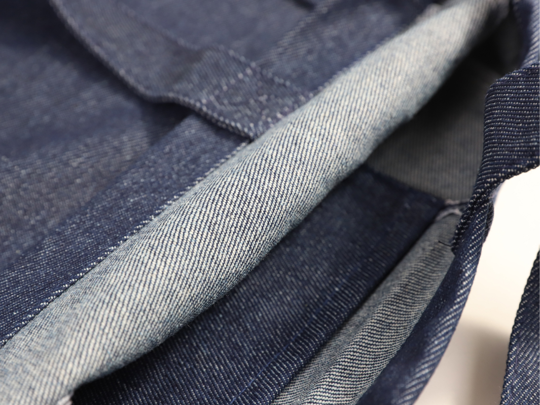 Denim Bottom and Side Canvas Bag