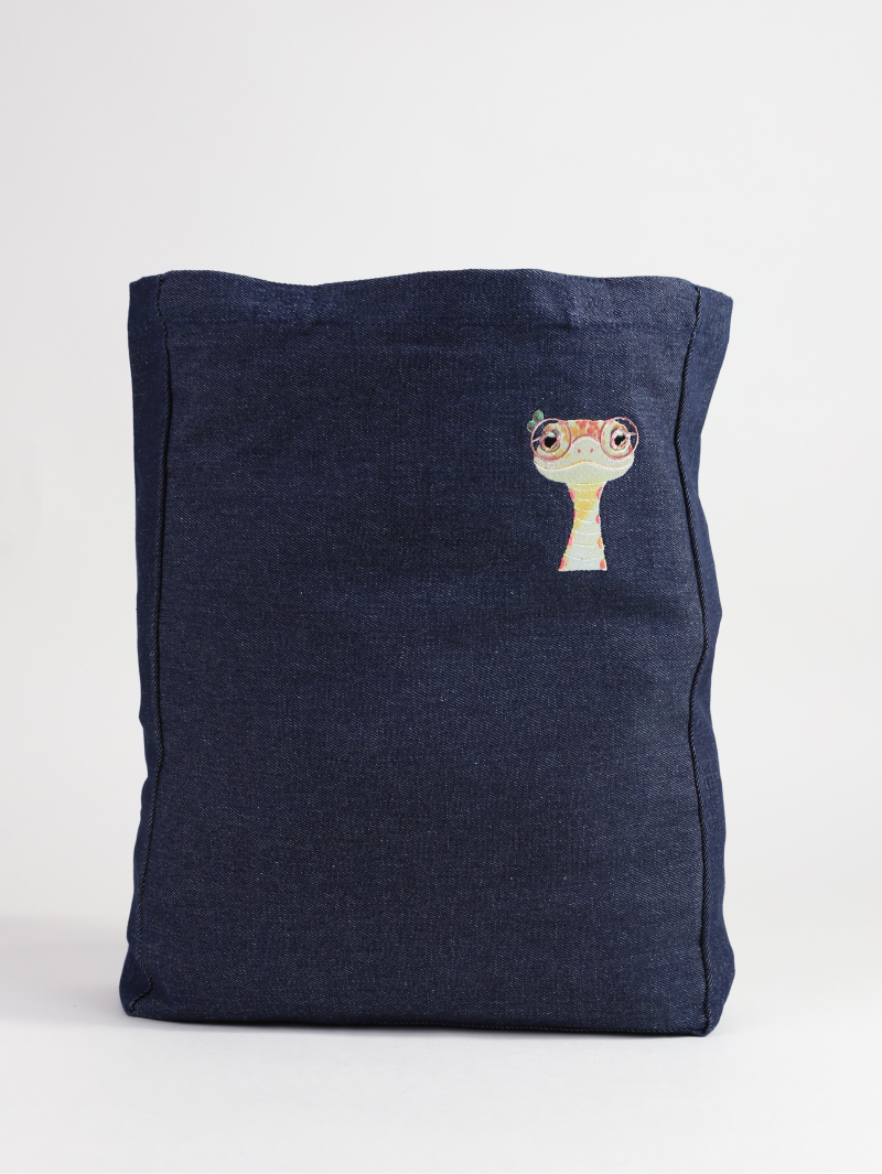 Embroidered Bottom and Side Canvas Bag