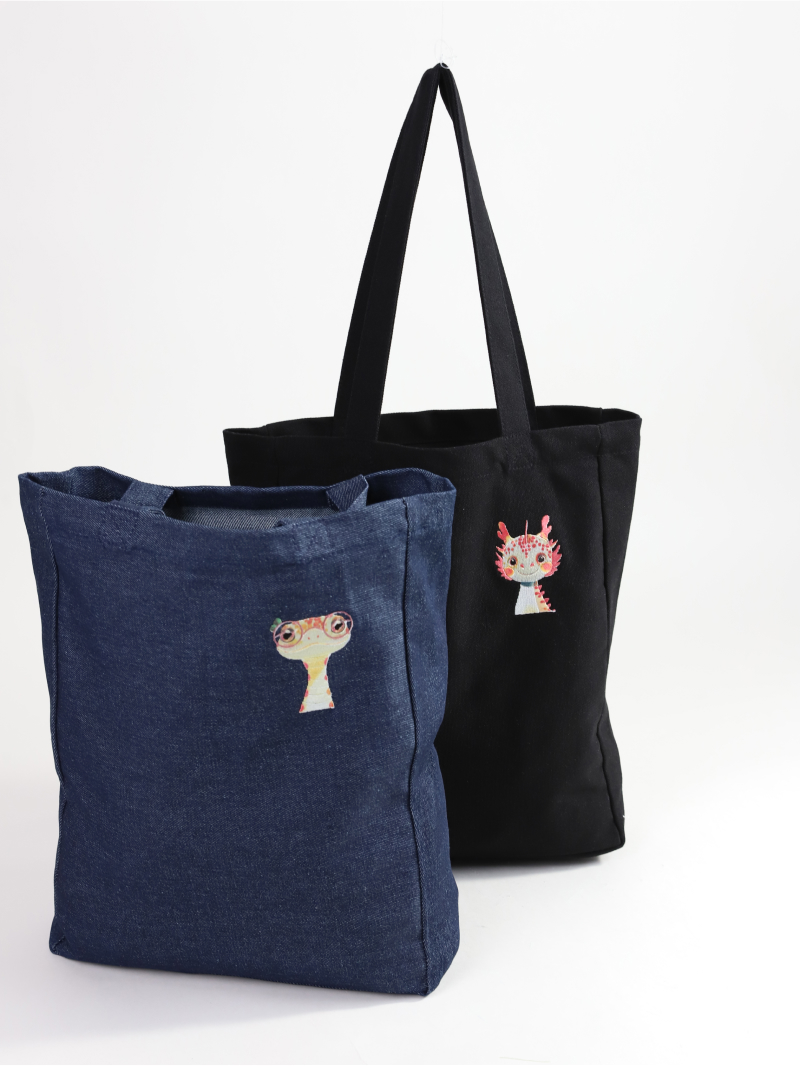 Embroidered Bottom and Side Canvas Bag
