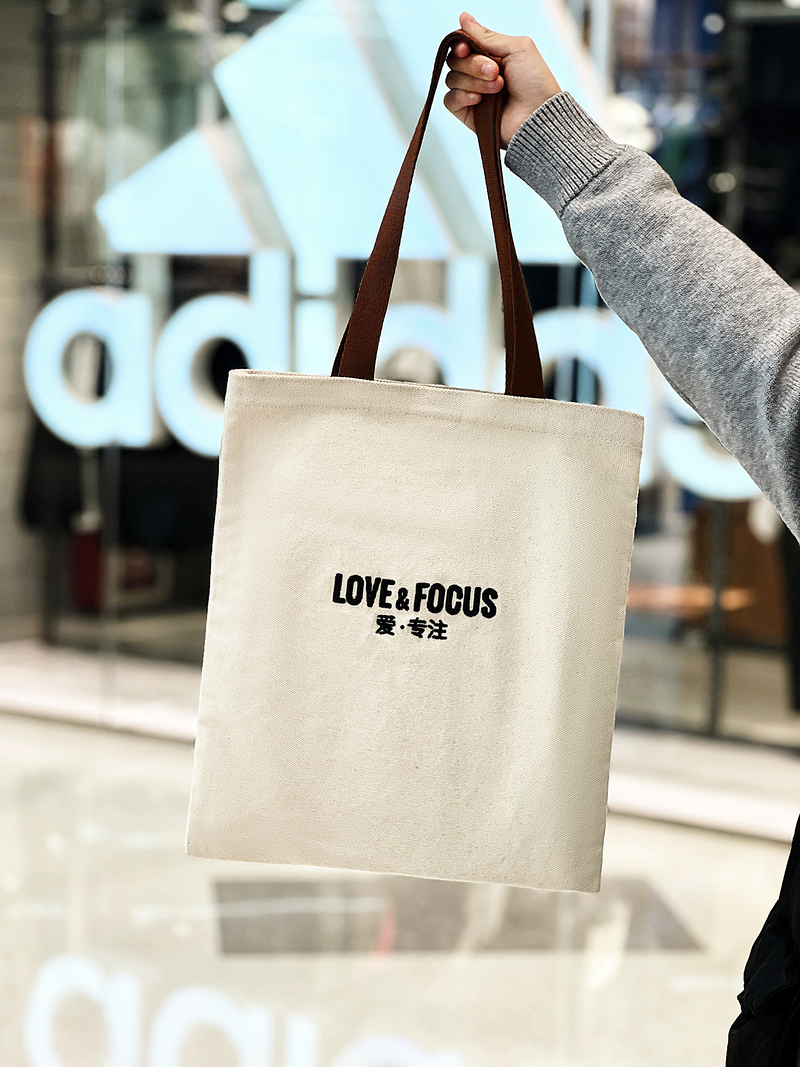 Love Focus Bottomless Sideless Canvas Bag