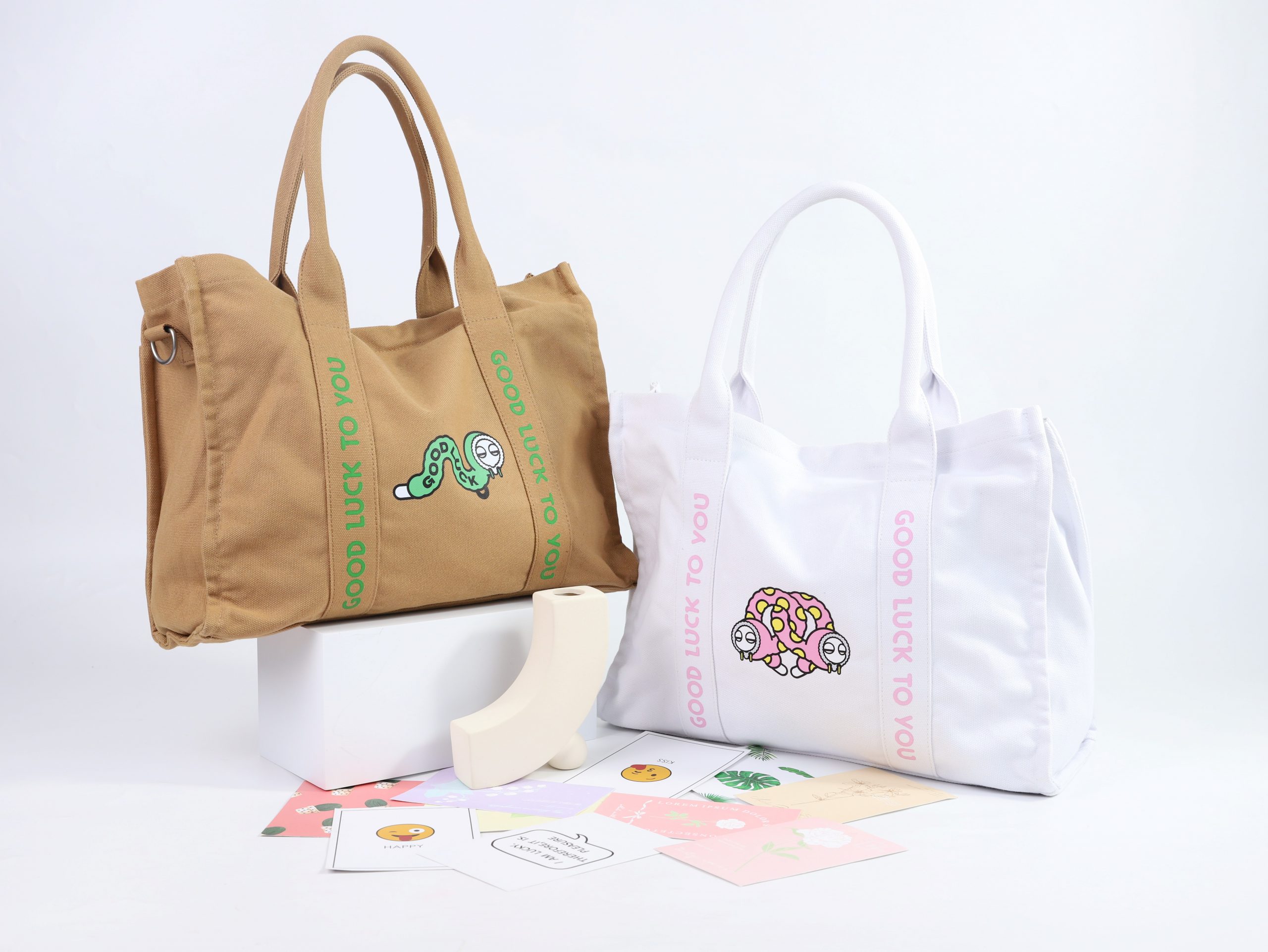 Gahumi Eco-Friendly Custom Printing Cotton Canvas Tote Bag with Button
