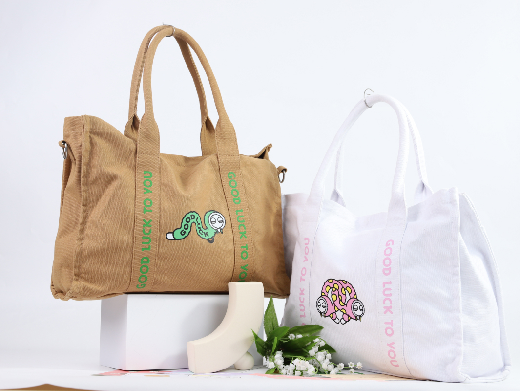 16OZ Cotton Panel Tote Canvas Bag