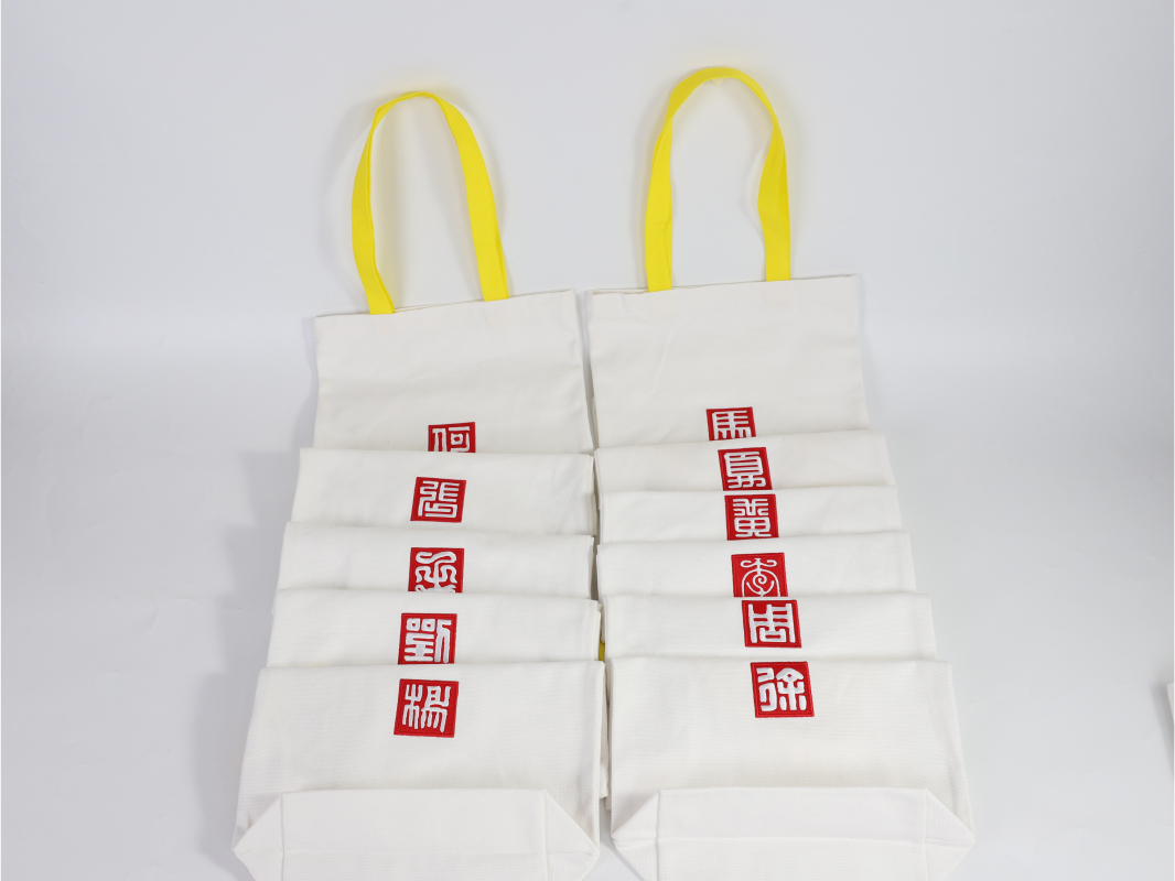Colorful Handle Bottomless and Sideless Canvas Bag