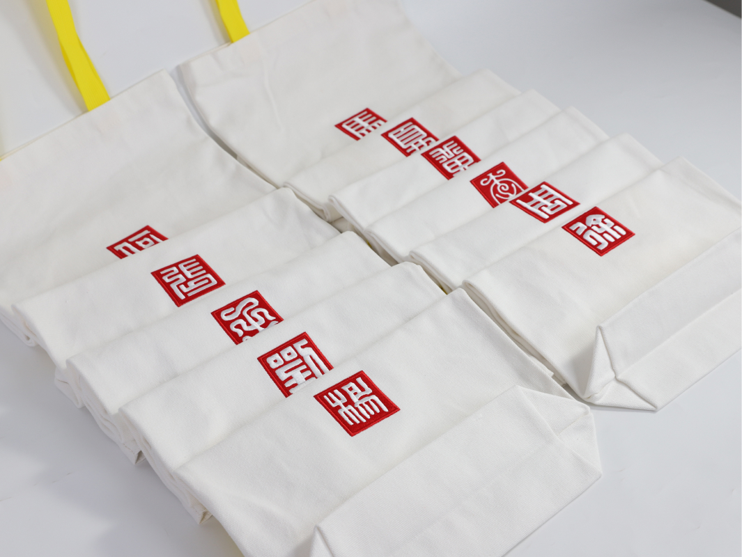 Colorful Handle Bottomless and Sideless Canvas Bag