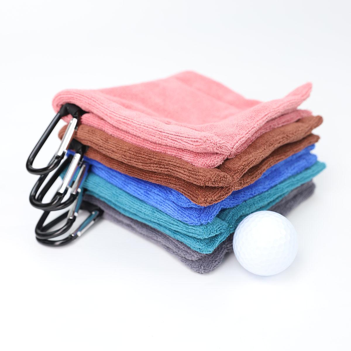 Weft knitted square golf towel, 380gsm