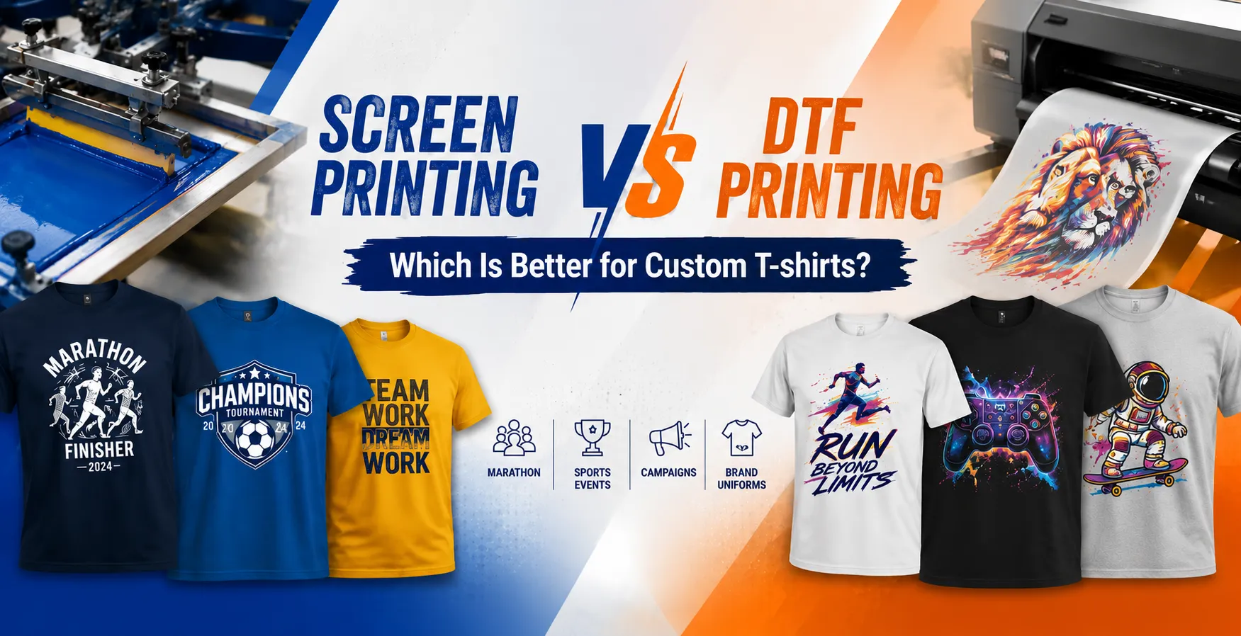 Screen Printing vs DTF Printing: Which Is Better for Custom T-shirts?