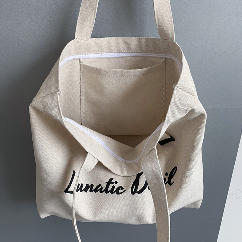 Creative Printable Logo Cotton Canvas Bag Large-capacity Shopping Bag Suitable For Advertising