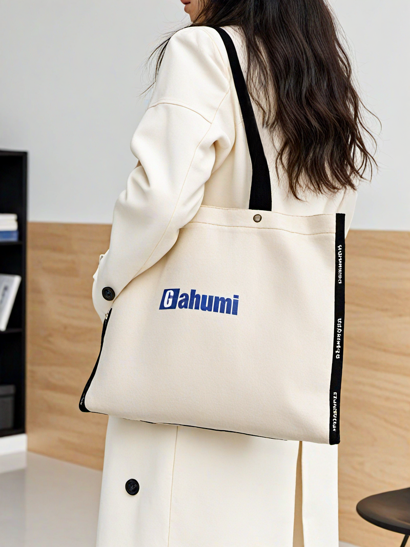 Gahumi Hot Sale Canvas Bag With Letters Custom Top Quality New Design Grocery Tote Bags With Custom Printed Logo