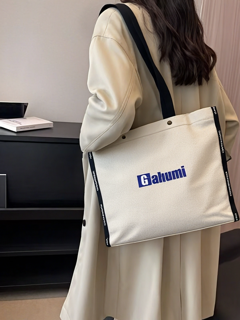 Gahumi Hot Sale Canvas Bag With Letters Custom Top Quality New Design Grocery Tote Bags With Custom Printed Logo