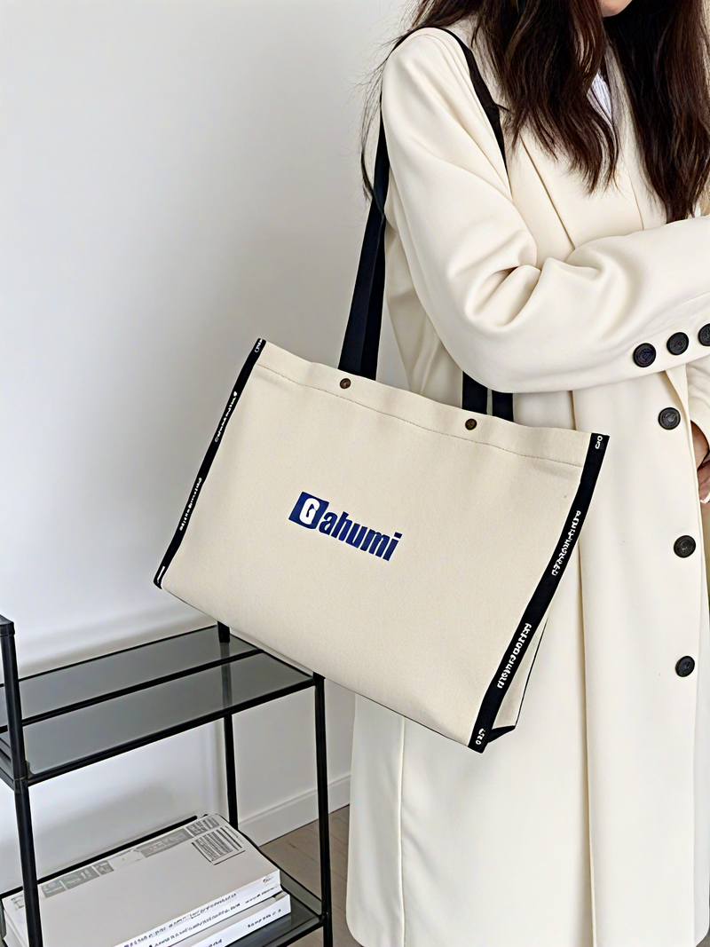 Gahumi Hot Sale Canvas Bag With Letters Custom Top Quality New Design Grocery Tote Bags With Custom Printed Logo