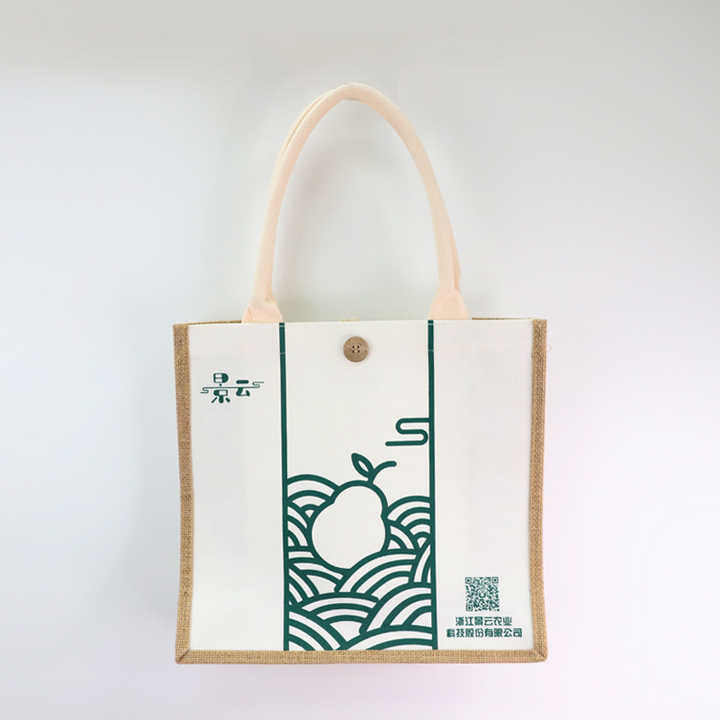 Eco Friendly Customized Logo Top Quality Eco Grocery Reusable Big Capacity Women Shopping Tote Jute Bag