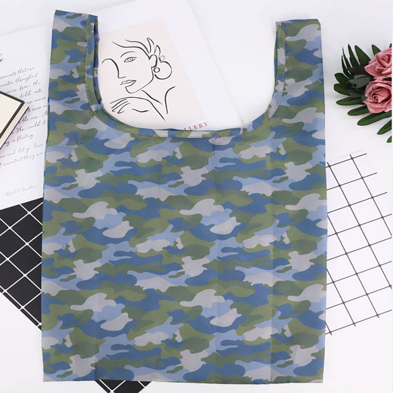 Custom Eco-Friendly Waterproof Polyester Reusable Folding Shopping Bag