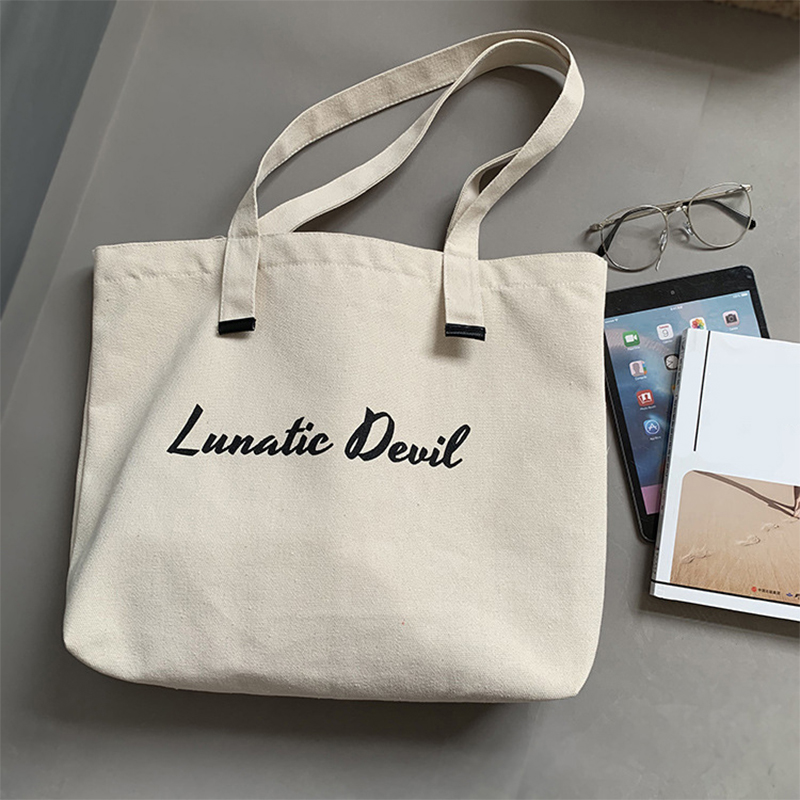 Creative Printable Logo Cotton Canvas Bag Large-capacity Shopping Bag Suitable For Advertising
