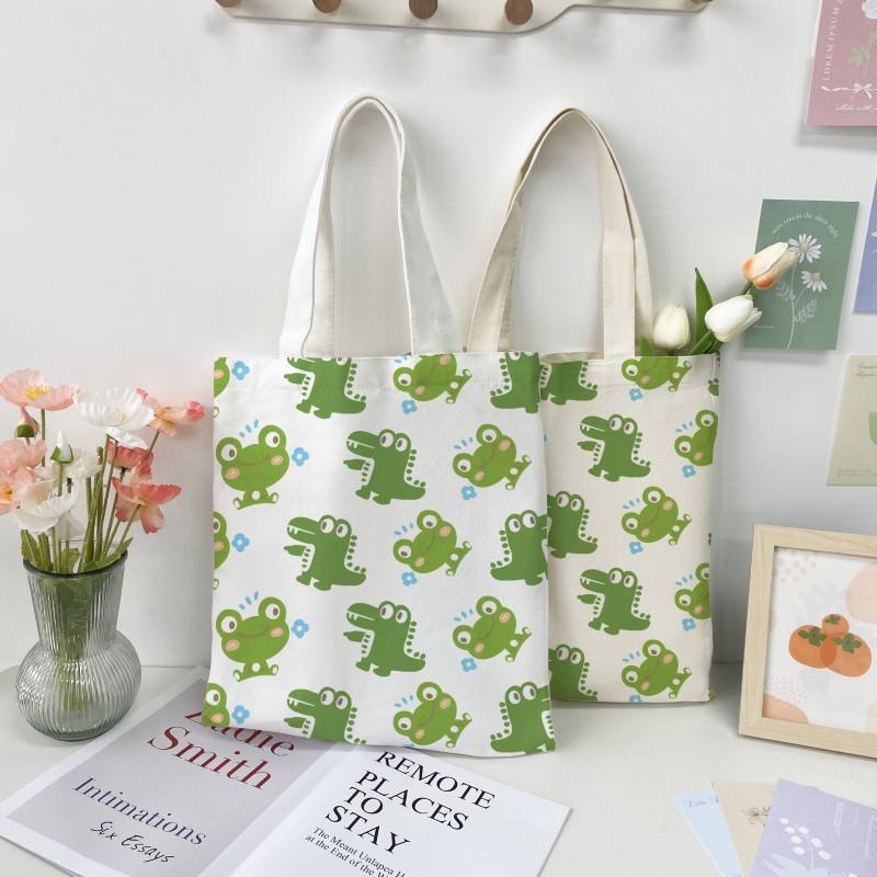Foldable Makeup Logo Size Printed Eco Friendly Reusable Women Shopping Bag Sublimation Custom Cotton Canvas Tote Bag