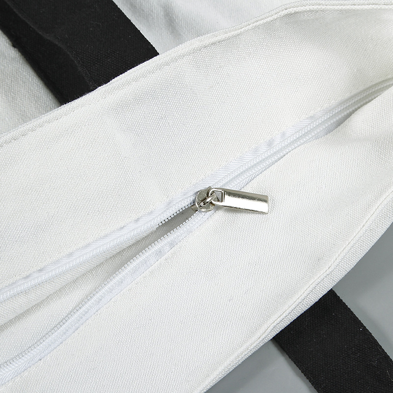 Environmental Protection Leisure Cotton Canvas Tote Bags With Inside Pockets