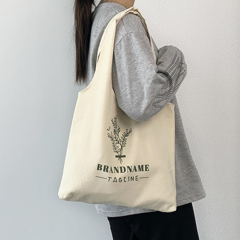 Factory Wholesale Custom Shopping Organic Cotton Tote Bag Canvas Shoulder Vest Canvas Tote Bag With Inside Pocket