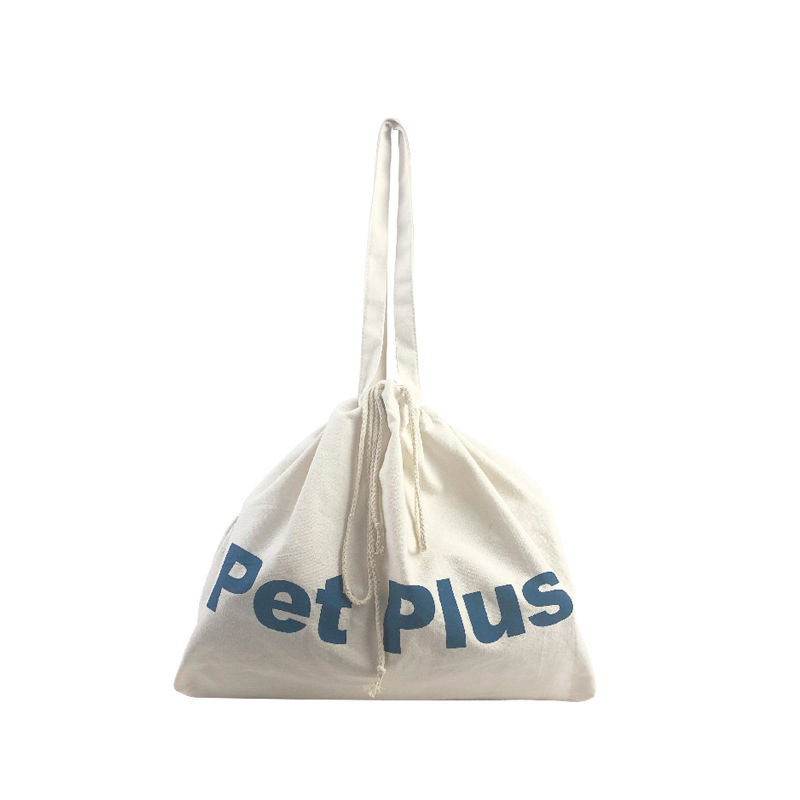 Manufacture Direct Sale Simple Casual Cotton Bag Large Custom Logo Drawstring Bag
