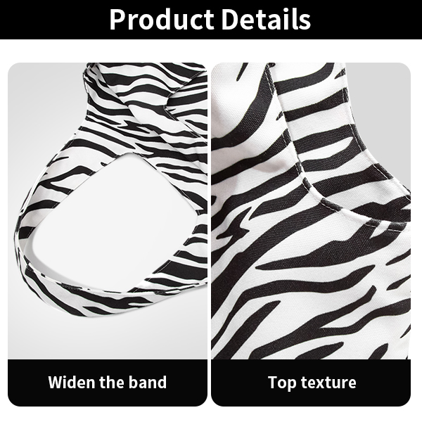 Zebra Stripe Foldable Tote Shopping Bag With Handle
