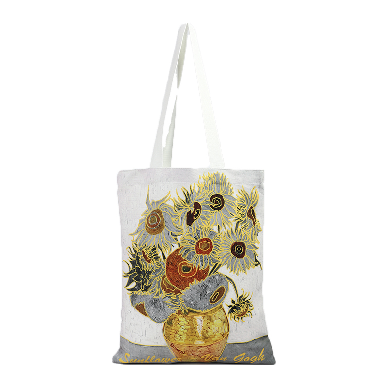 Van Gogh Series Printed Logo Cotton Canvas Bag