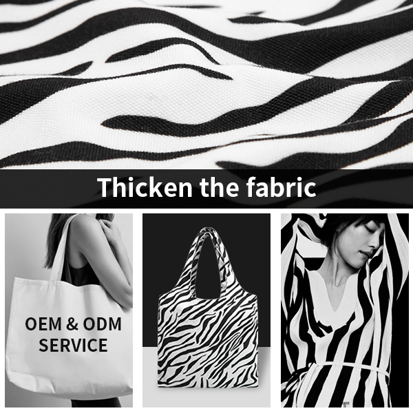 Zebra Stripe Foldable Tote Shopping Bag With Handle