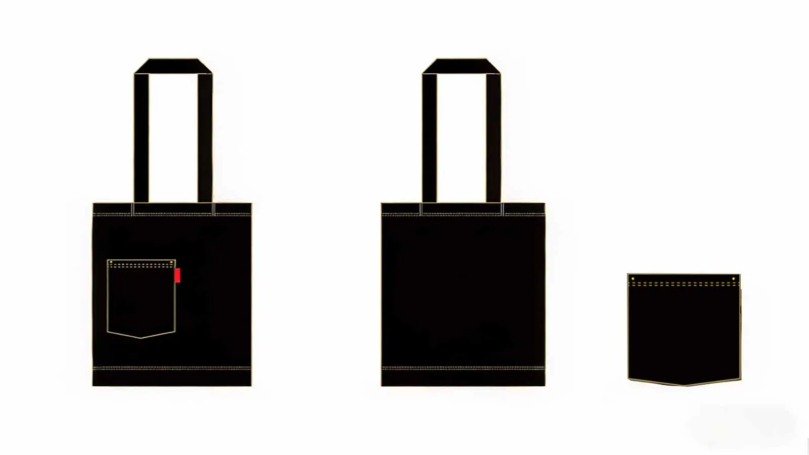 Dalian University of Technology Customized Black and Blue Denim Bags