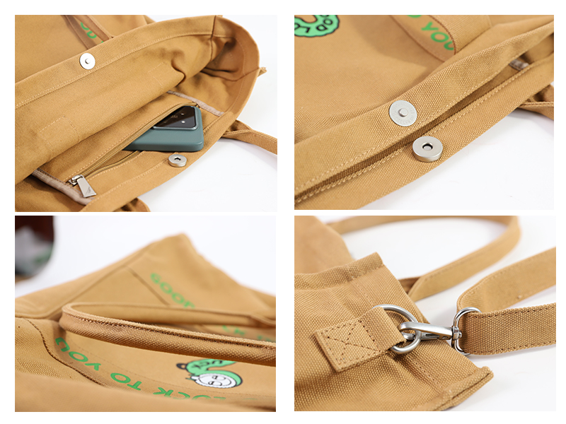 Gahumi Eco-Friendly Custom Printing Cotton Canvas Tote Bag with Button