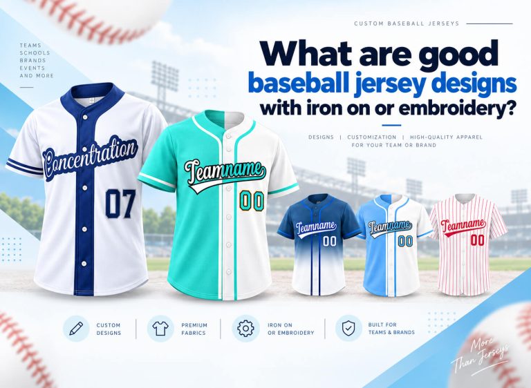 What are good baseball jersey designs with iron on or embroidery?