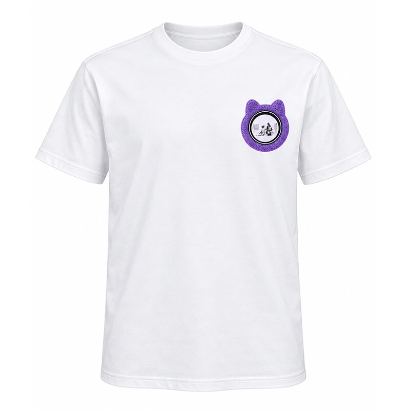 300GSM Heavyweight Cotton Custom Tshirt with LED Badge